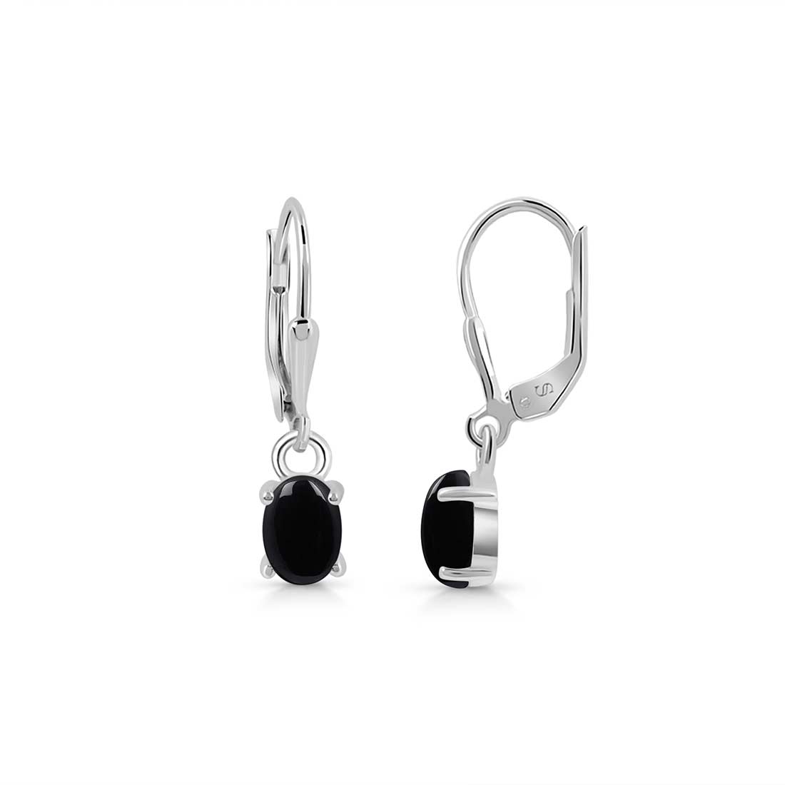 Black Onyx Leverback Earring-(BOX-SE-1177.)