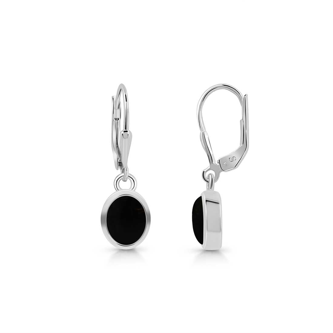 Black Onyx Leverback Earring-(BOX-SE-1232.)