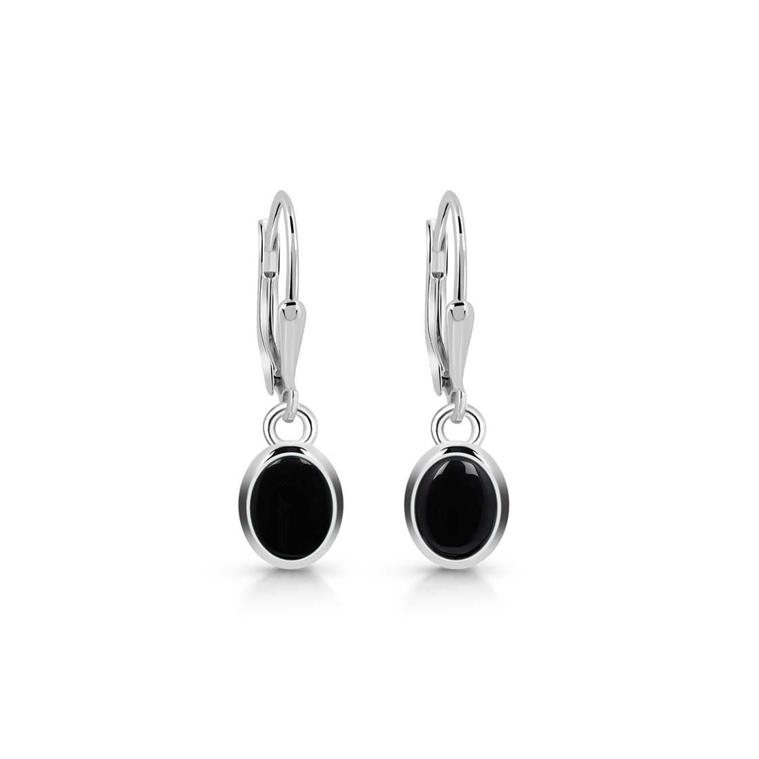 Black Onyx Leverback Earring-(BOX-SE-1242.)