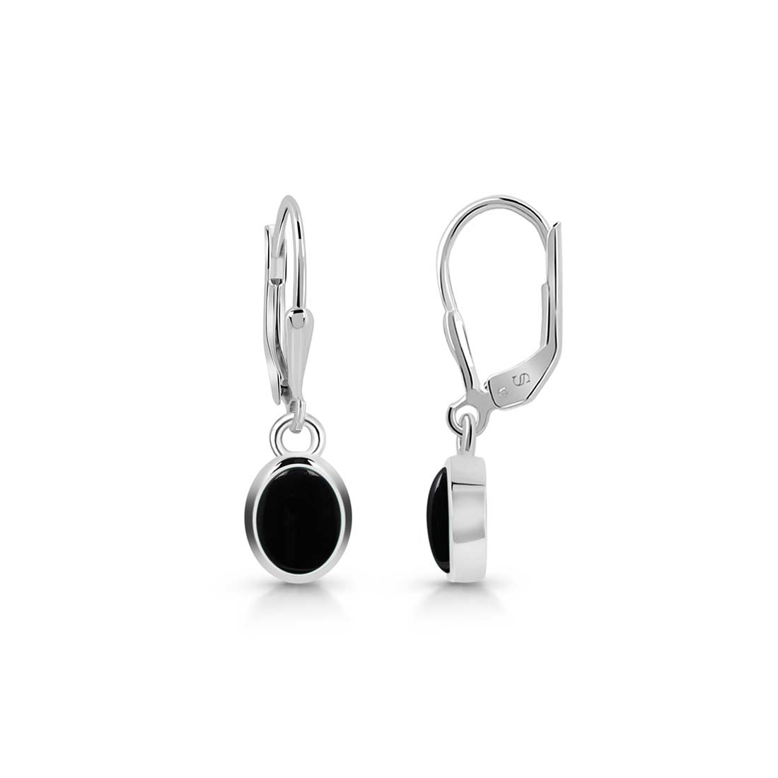 Black Onyx Leverback Earring-(BOX-SE-1242.)