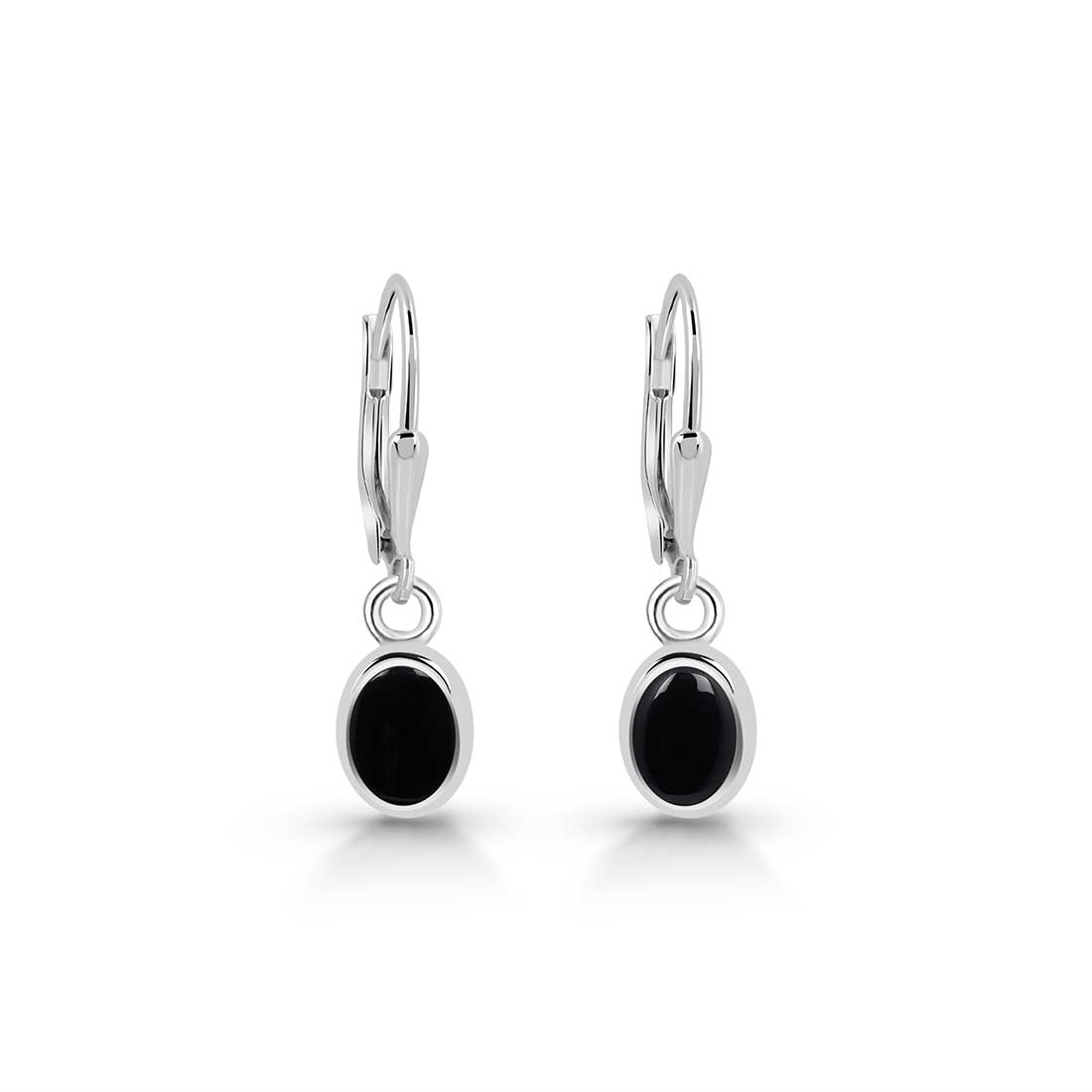 Black Onyx Leverback Earring-(BOX-SE-1285.)