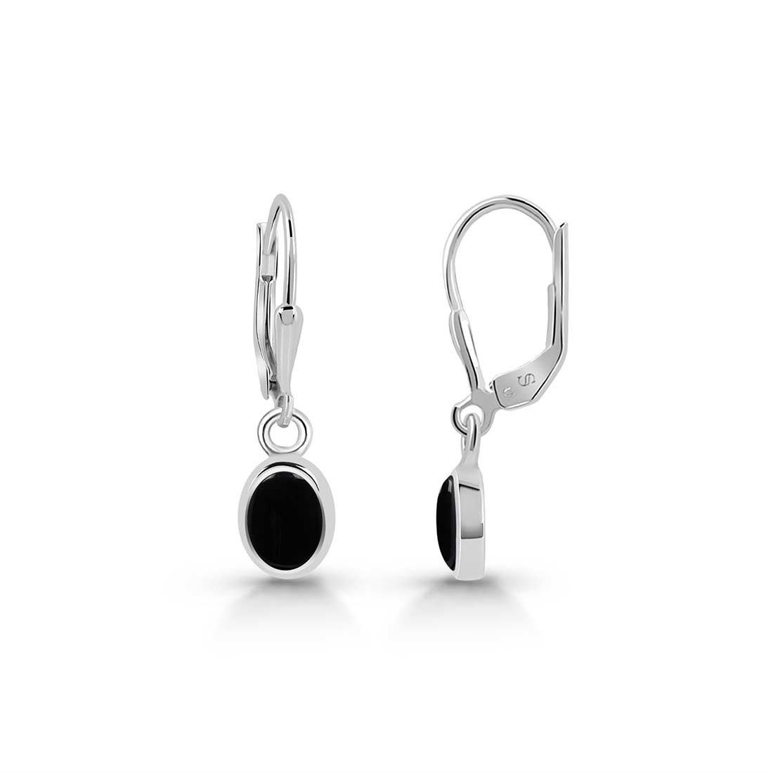 Black Onyx Leverback Earring-(BOX-SE-1285.)