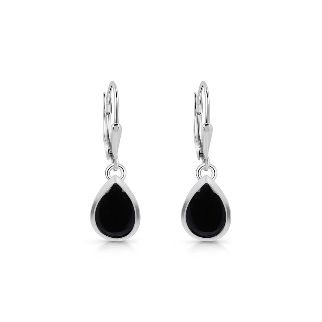 Black Onyx Leverback Earring-(BOX-SE-558.)