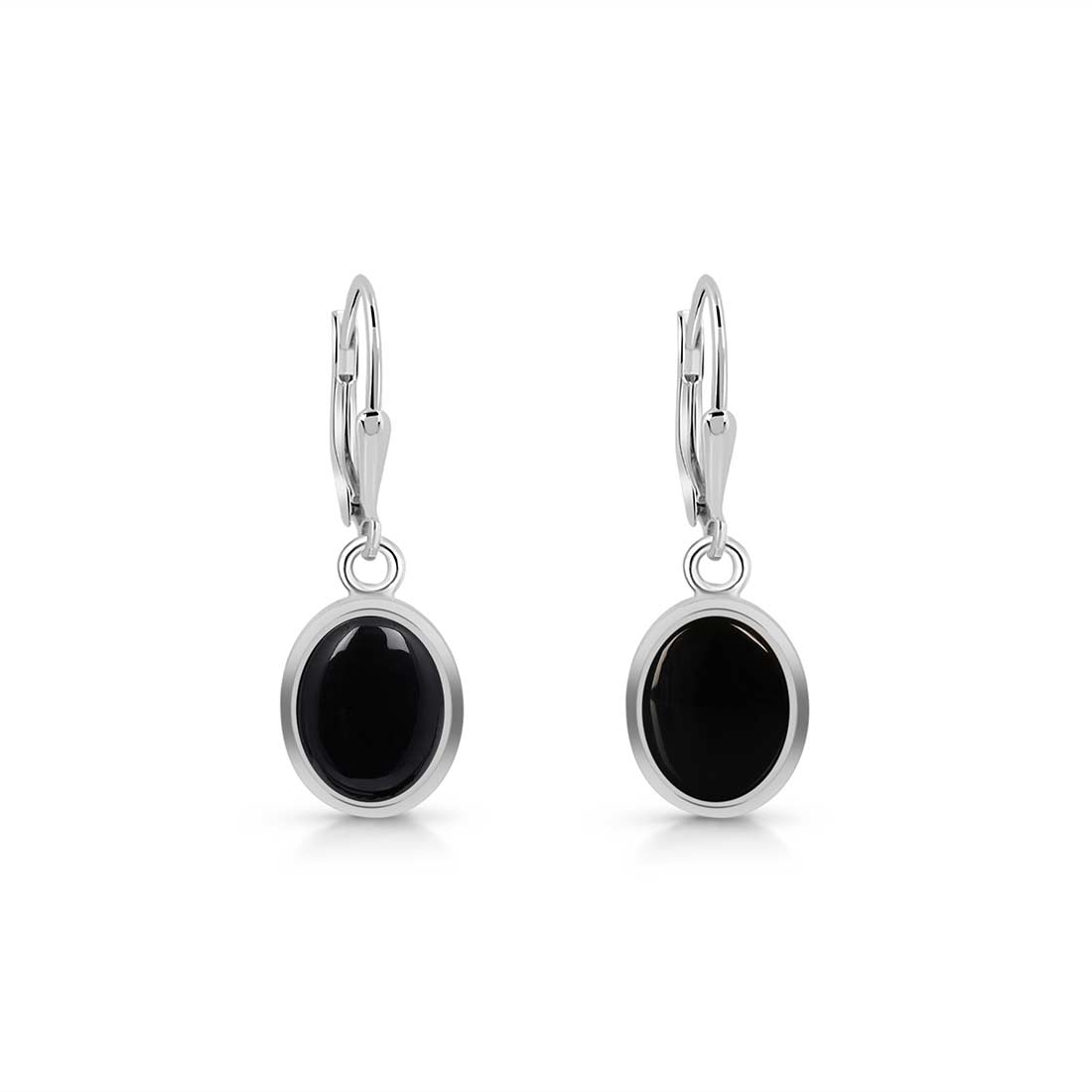 Black Onyx Leverback Earring-(BOX-SE-829.)