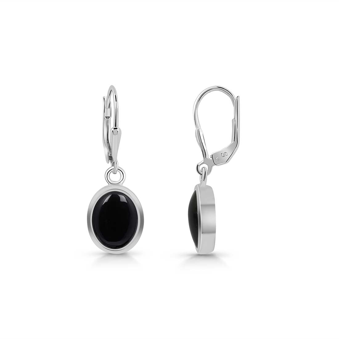 Black Onyx Leverback Earring-(BOX-SE-829.)