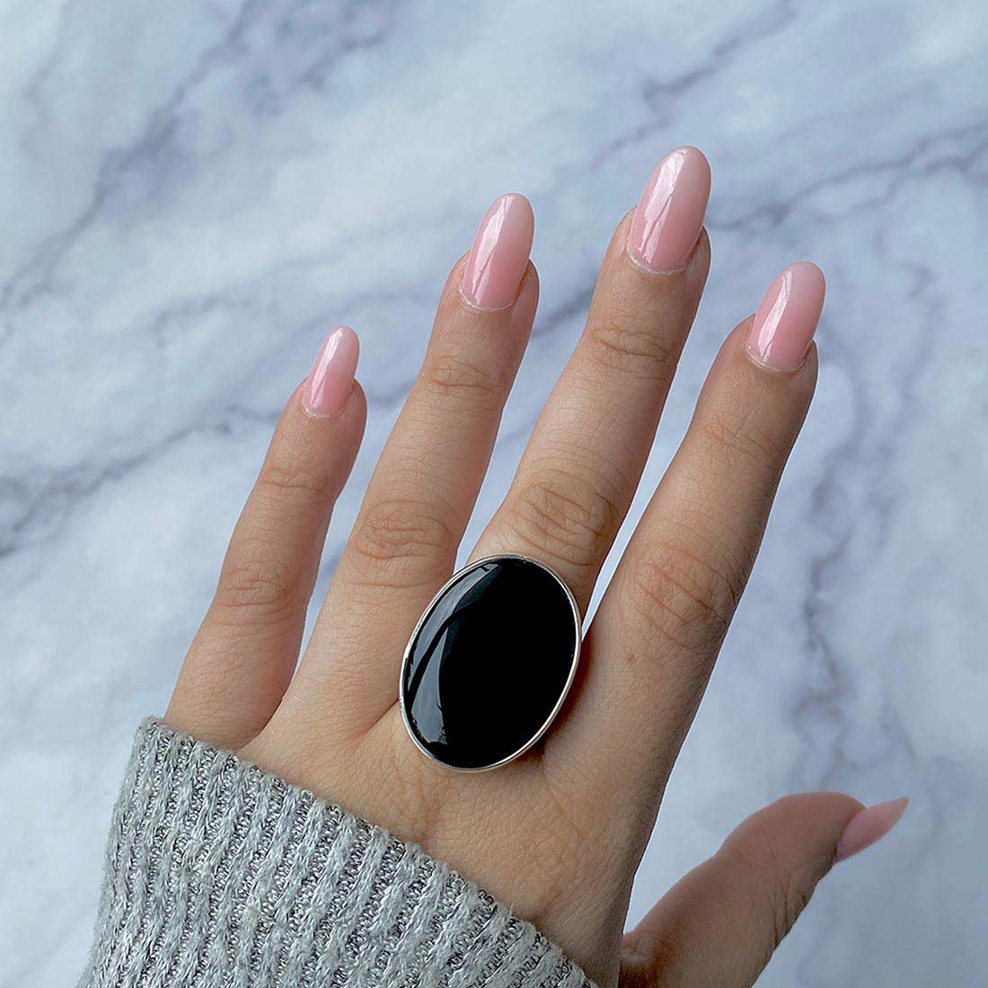 Black Onyx Adjustable Ring-(BOX-R-11)