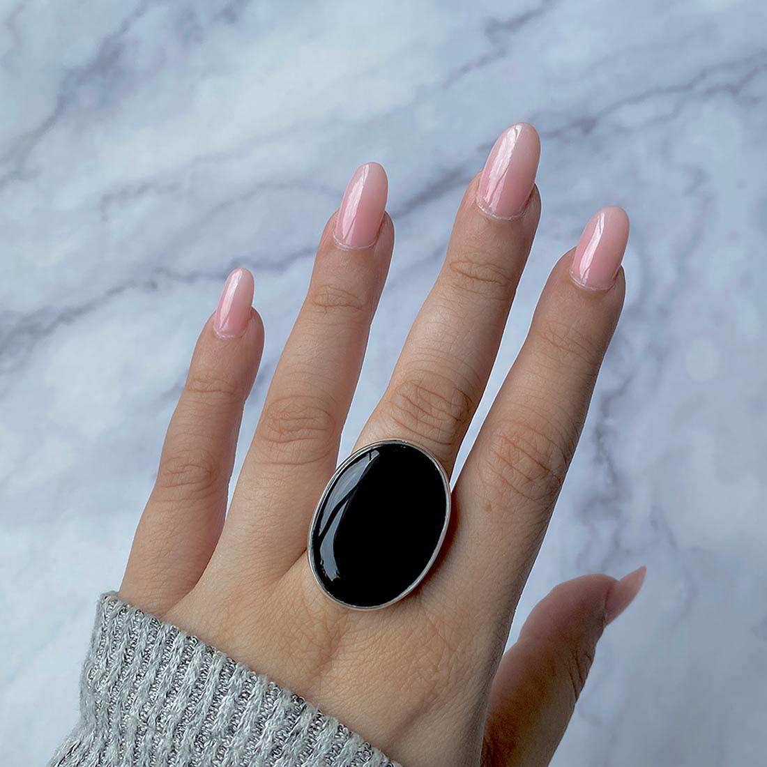 Black Onyx Adjustable Ring-(BOX-R-21)