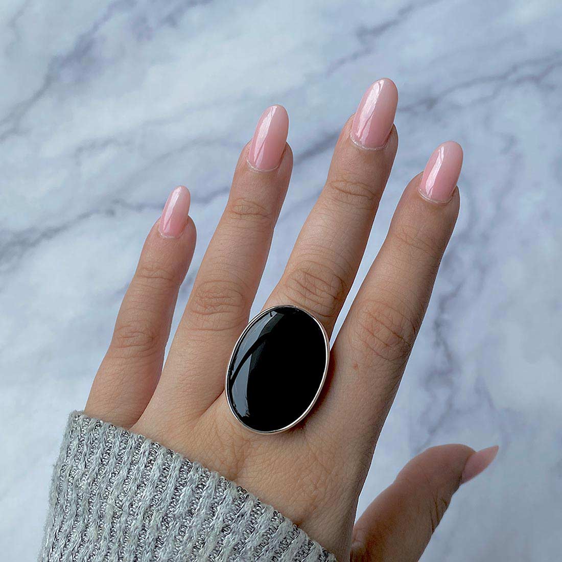 Black Onyx Adjustable Ring-(BOX-R-27)