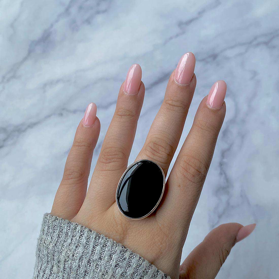 Black Onyx Adjustable Ring-(BOX-R-29)