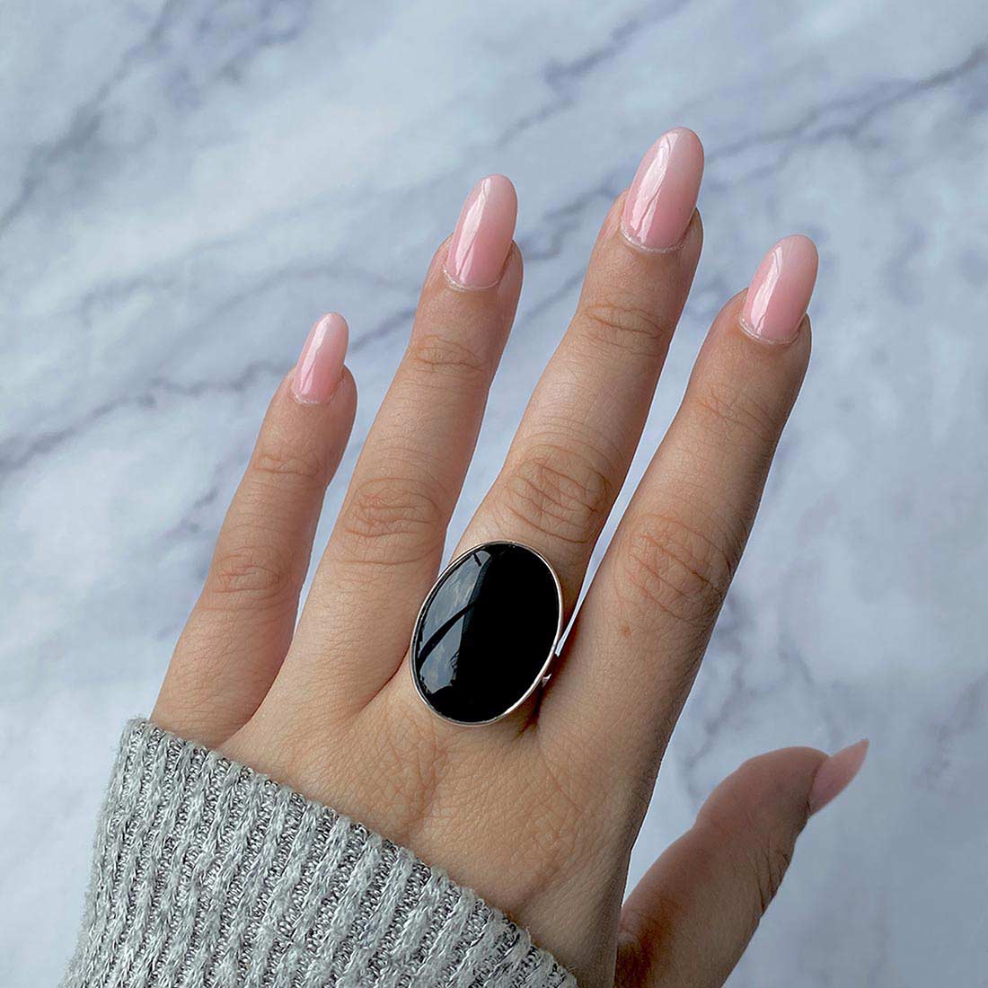 Black Onyx Adjustable Ring-(BOX-R-6)