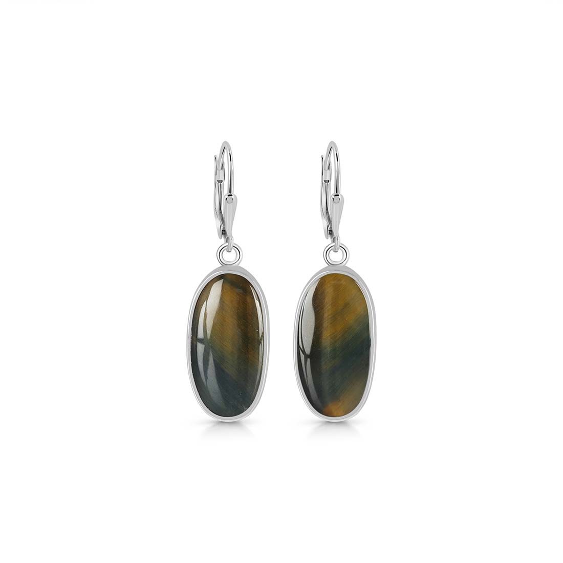 Blue Tiger Eye Earring-(BTE-E-1.)