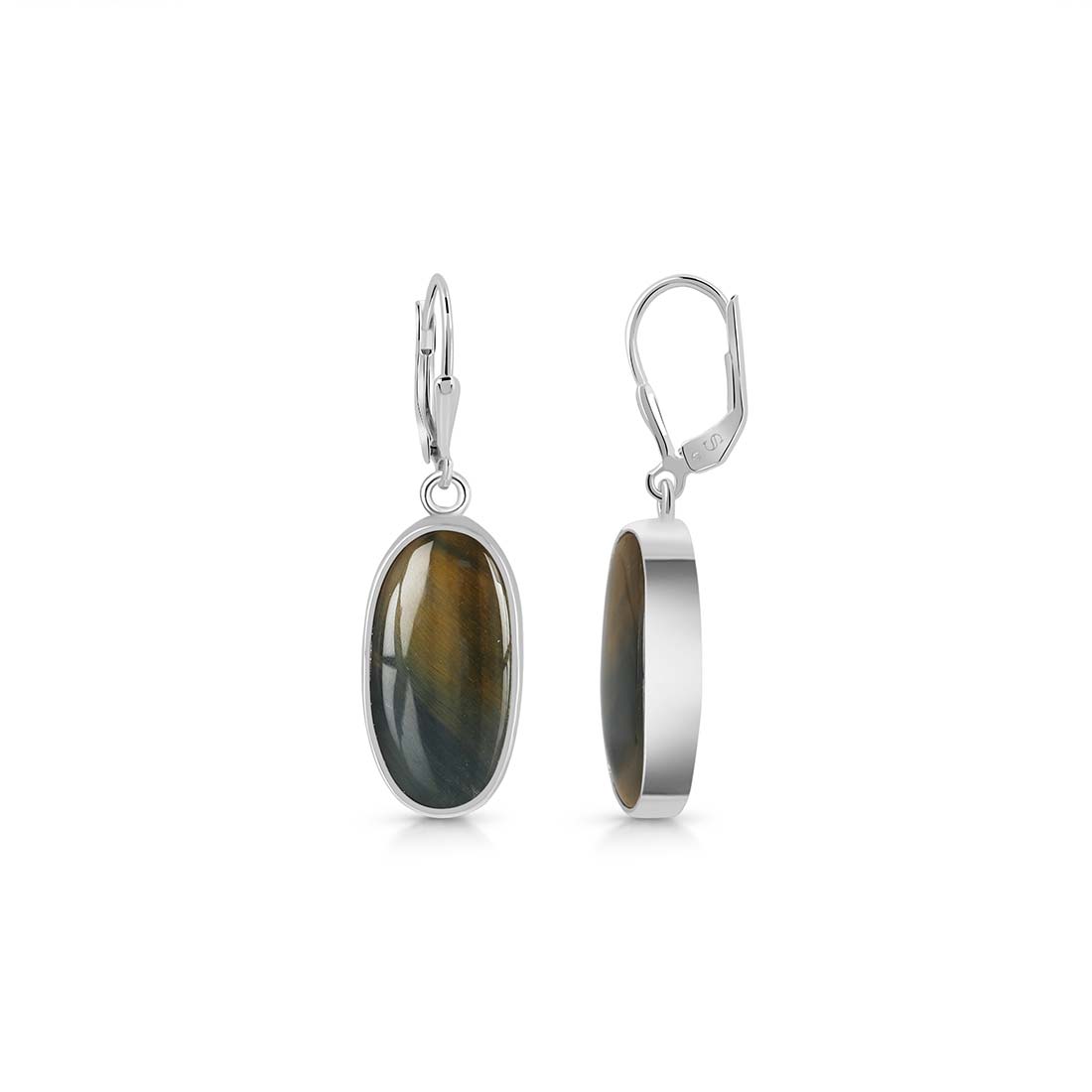 Blue Tiger Eye Earring-(BTE-E-1.)