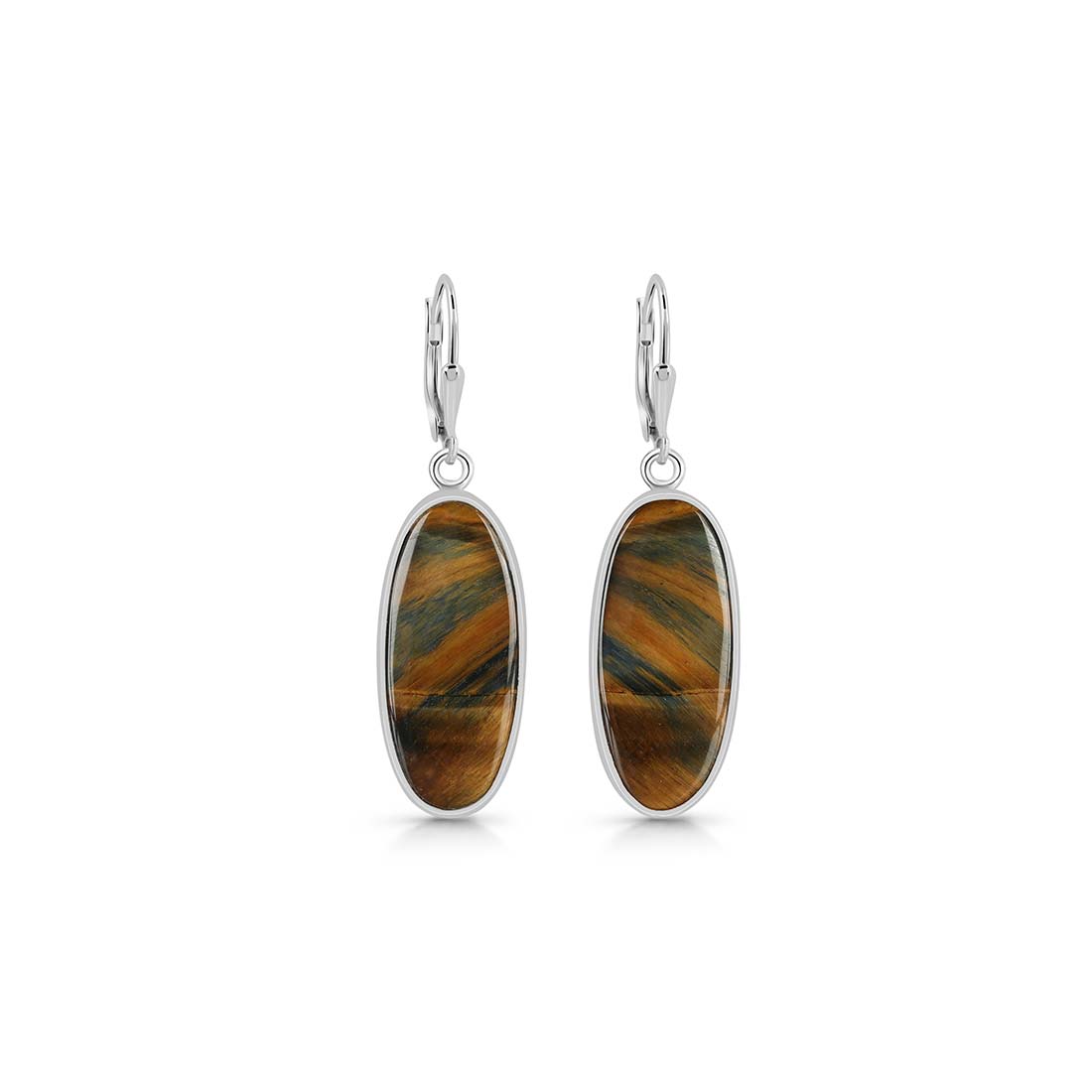 Blue Tiger Eye Earring-(BTE-E-11.)