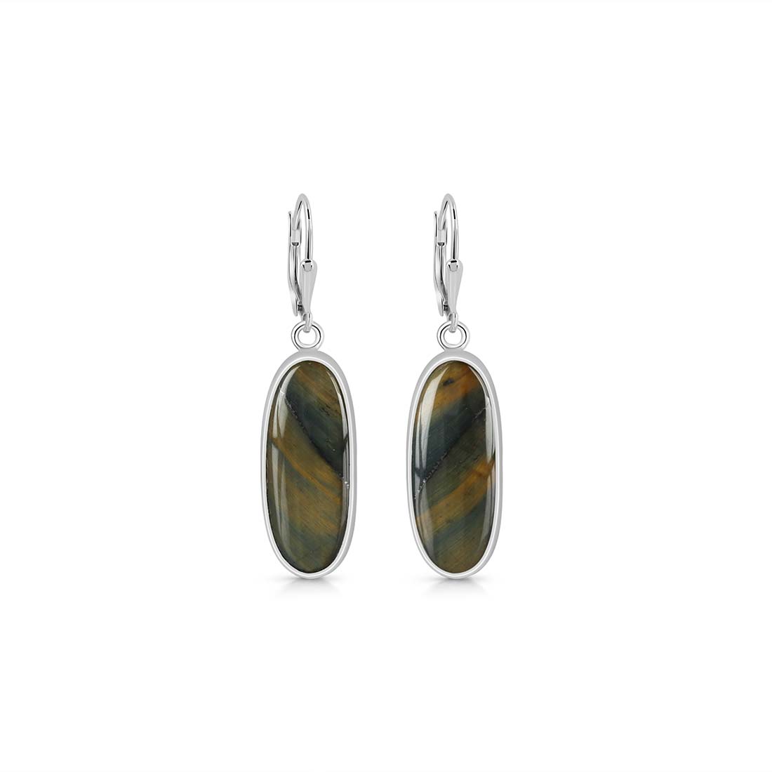 Blue Tiger Eye Earring-(BTE-E-12.)