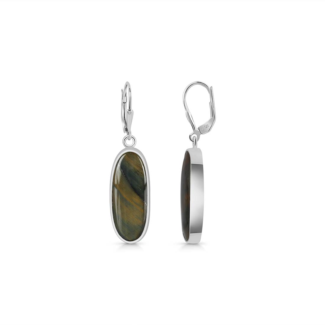 Blue Tiger Eye Earring-(BTE-E-12.)