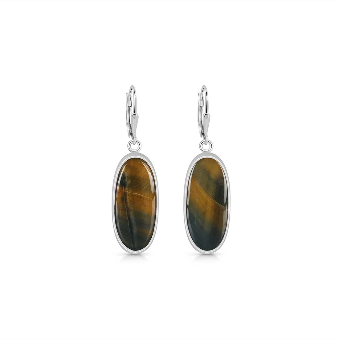 Blue Tiger Eye Earring-(BTE-E-13.)