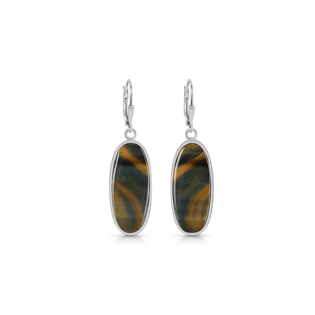 Blue Tiger Eye Earring-(BTE-E-16.)