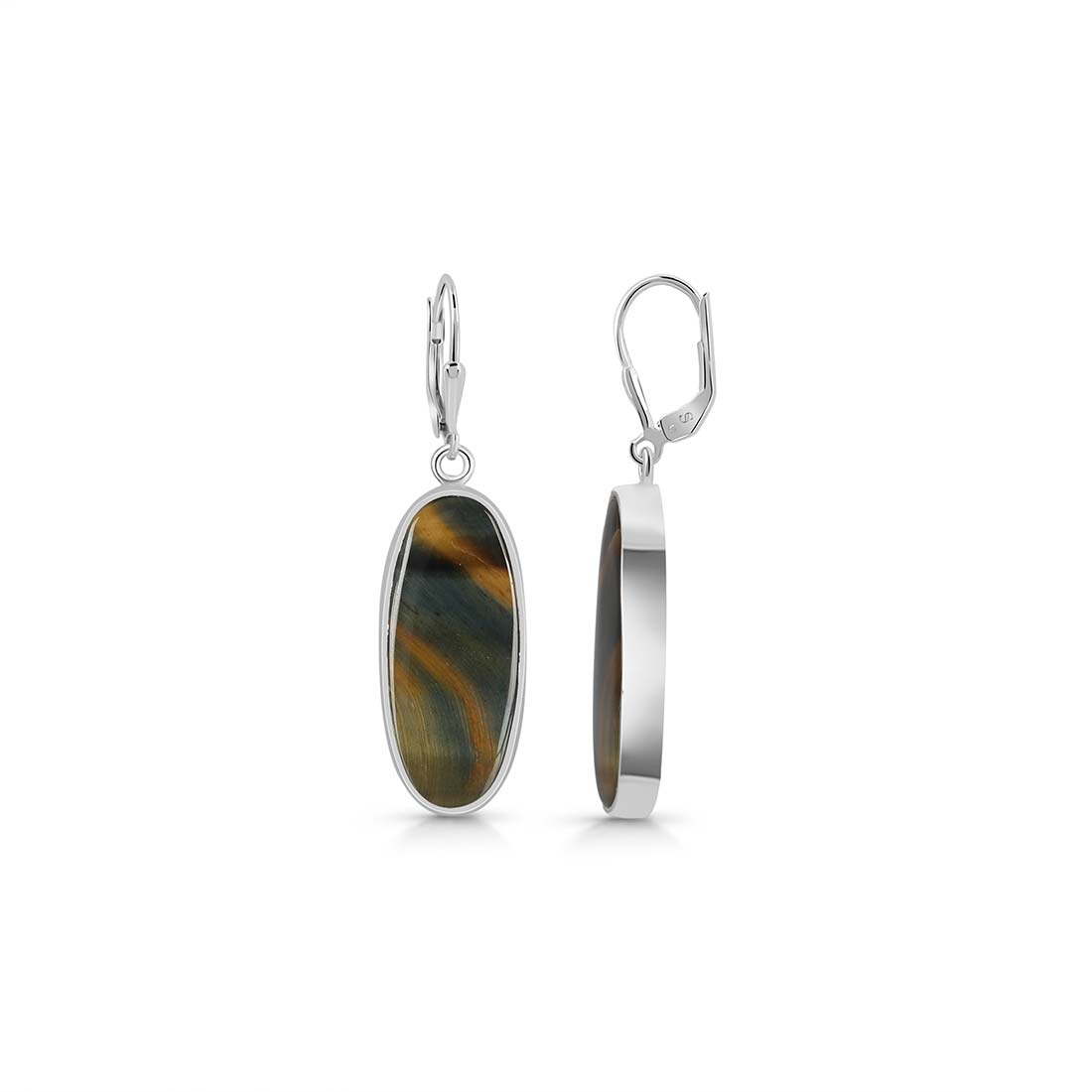 Blue Tiger Eye Earring-(BTE-E-16.)