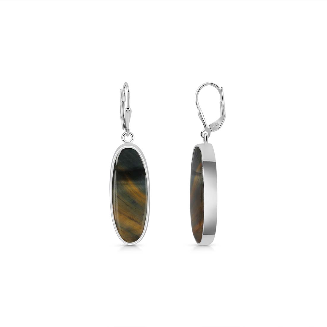 Blue Tiger Eye Earring-(BTE-E-17.)