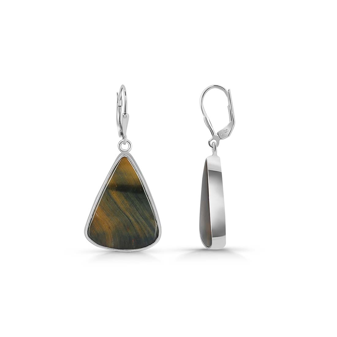 Blue Tiger Eye Earring-(BTE-E-18.)