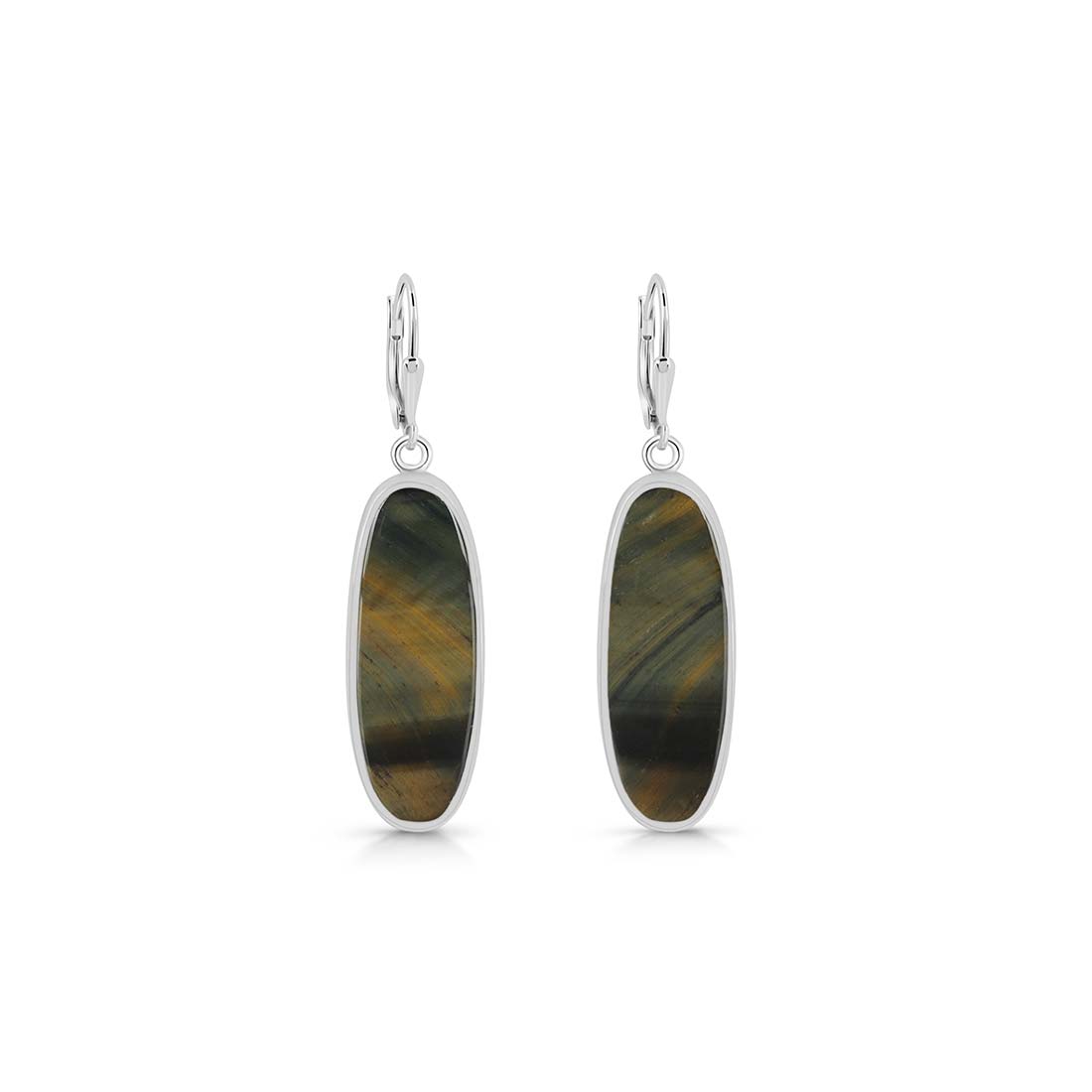 Blue Tiger Eye Earring-(BTE-E-19.)