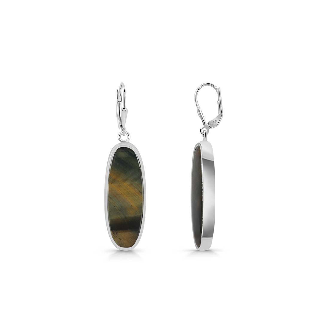 Blue Tiger Eye Earring-(BTE-E-19.)