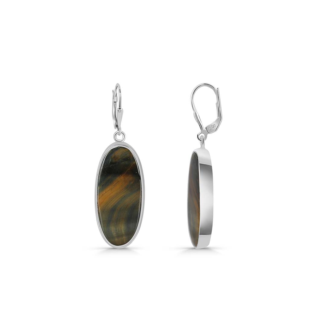 Blue Tiger Eye Earring-(BTE-E-20.)