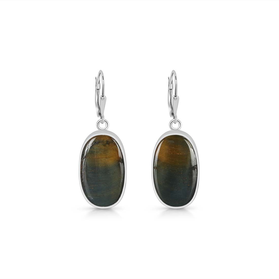 Blue Tiger Eye Earring-(BTE-E-5.)