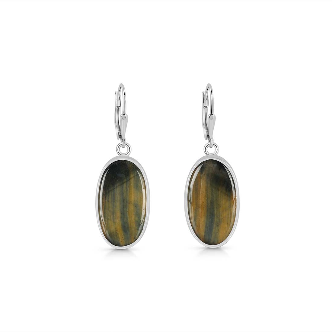 Blue Tiger Eye Earring-(BTE-E-6.)