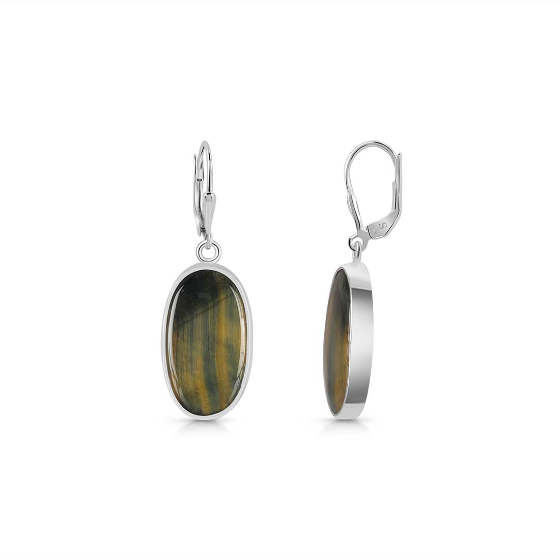 Blue Tiger Eye Earring-(BTE-E-6.)