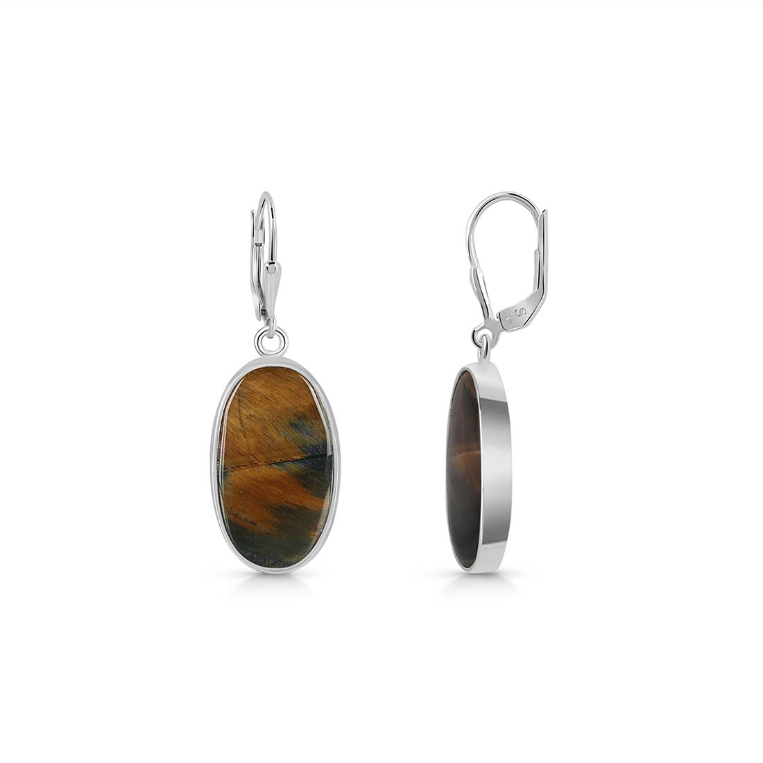 Blue Tiger Eye Earring-(BTE-E-8.)