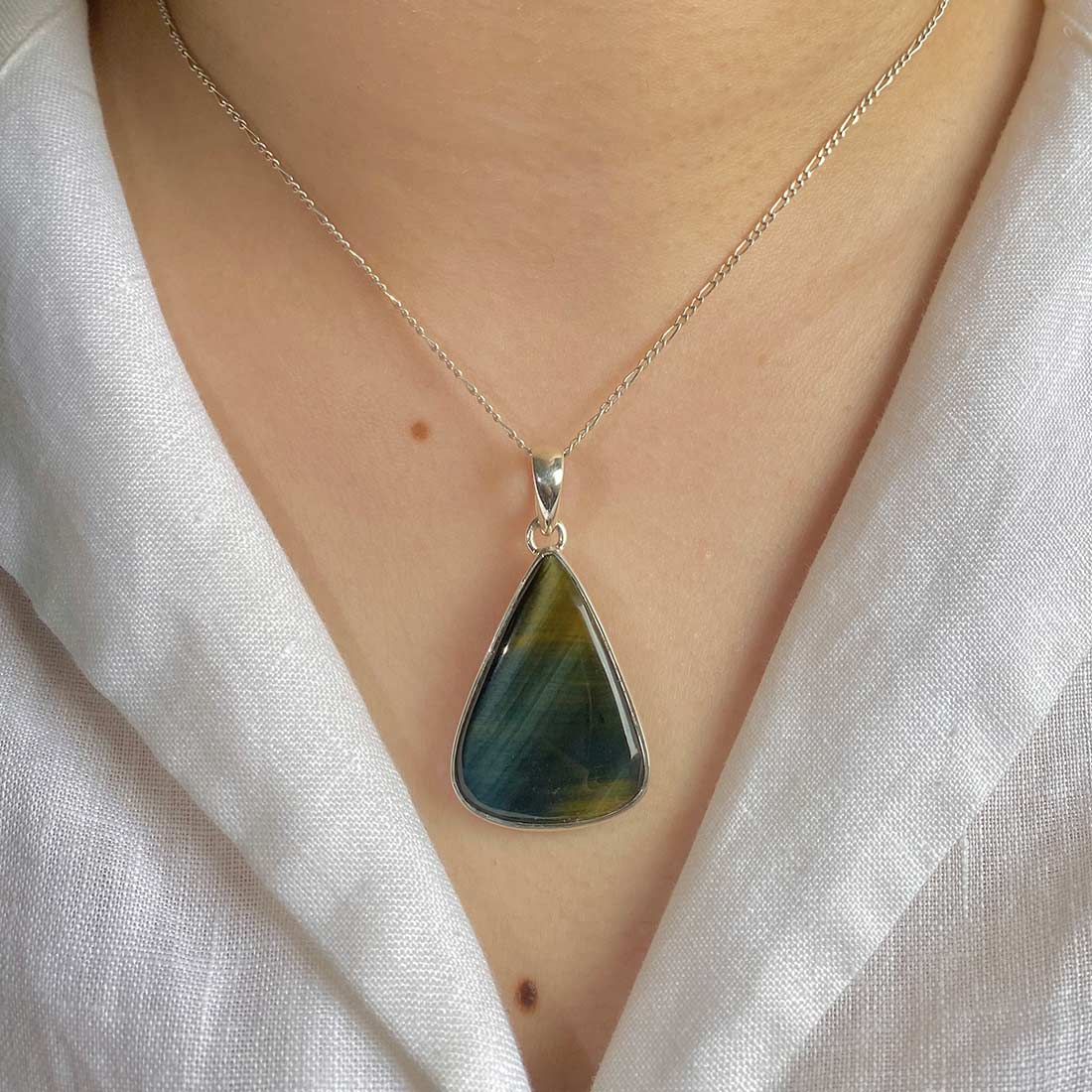 Blue Tiger Eye Pendant-(BTE-P-1.)