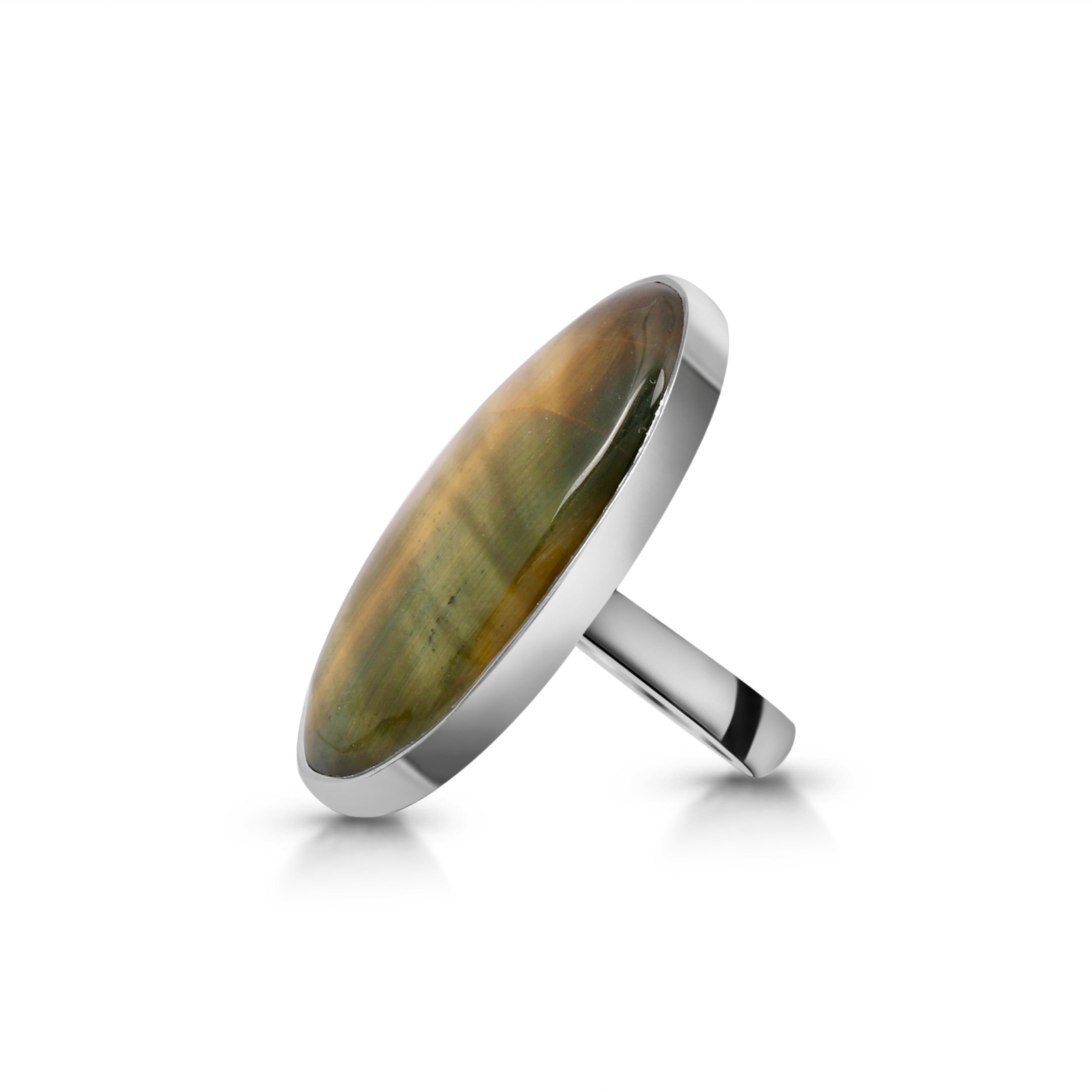 Blue Tiger Eye Adjustable Ring-(BTE-R-24)