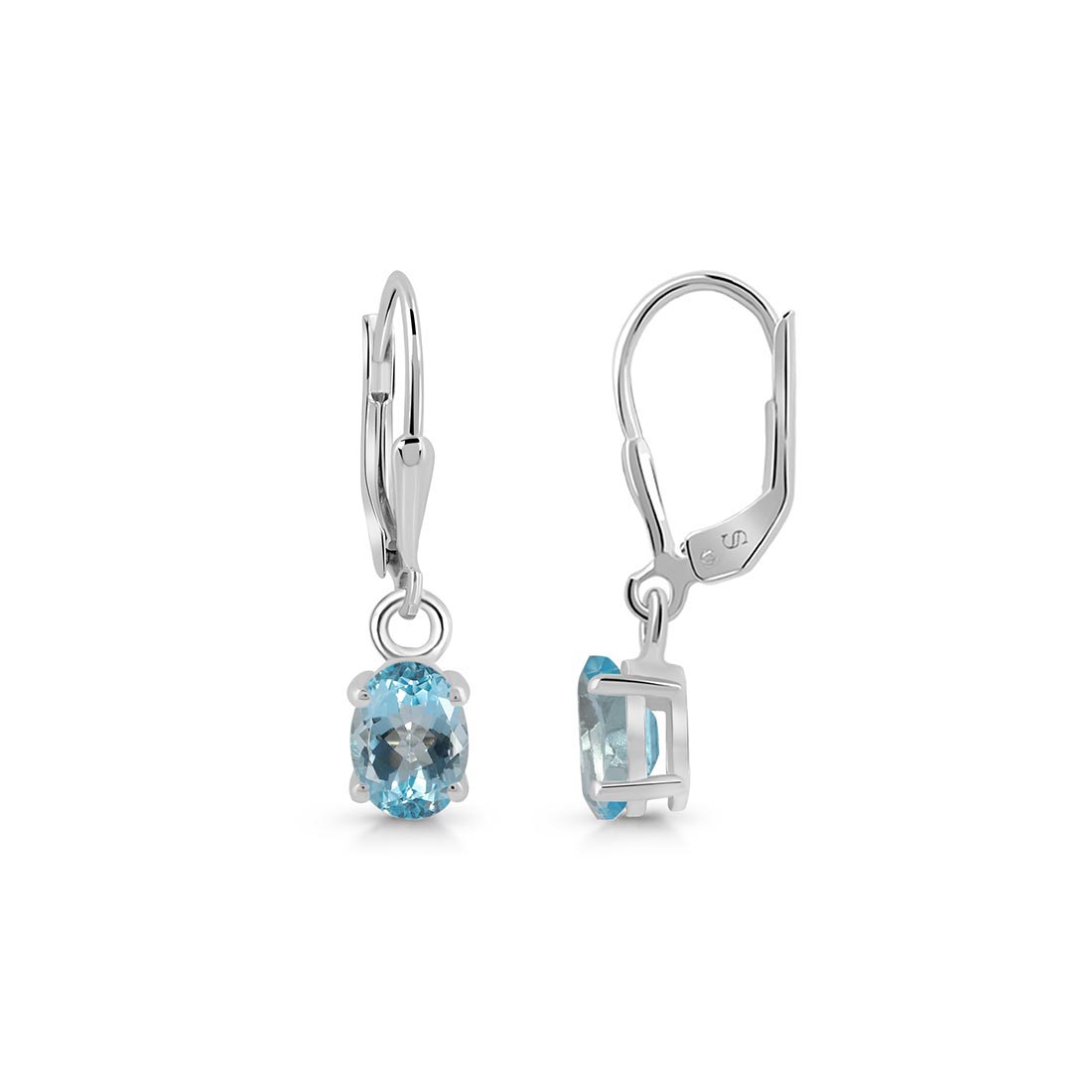 Blue Topaz Leverback Earring-(BTZ-SE-670.)