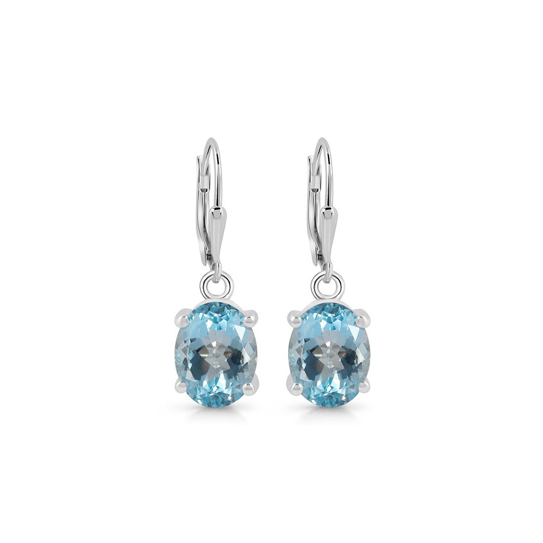 Blue Topaz Leverback Earring-(BTZ-SE-673.)