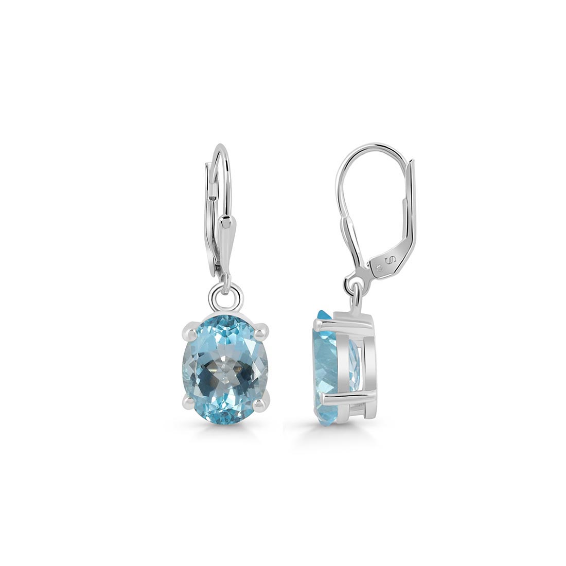 Blue Topaz Leverback Earring-(BTZ-SE-673.)