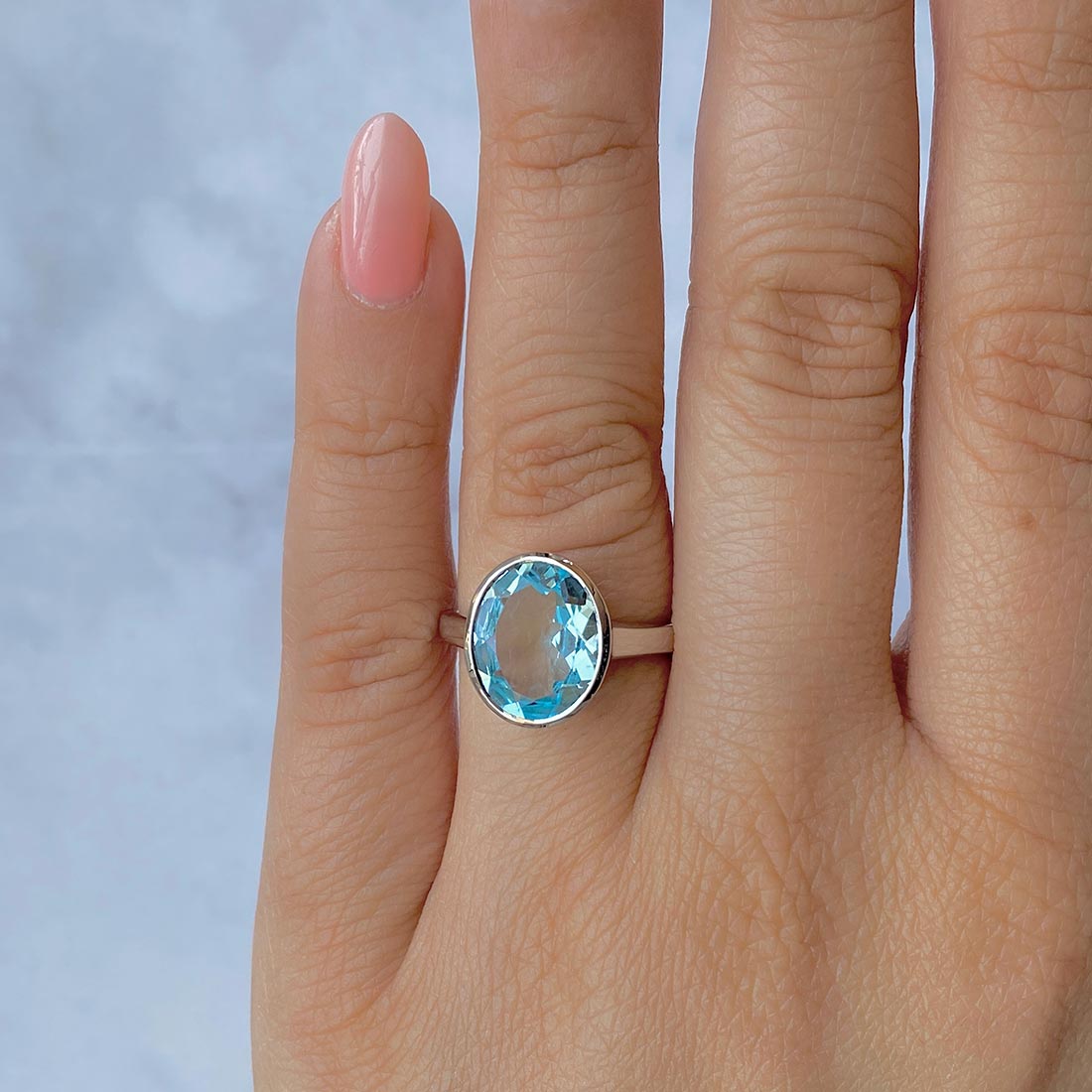 Blue Topaz Ring-(BTZ-SR-1806.)