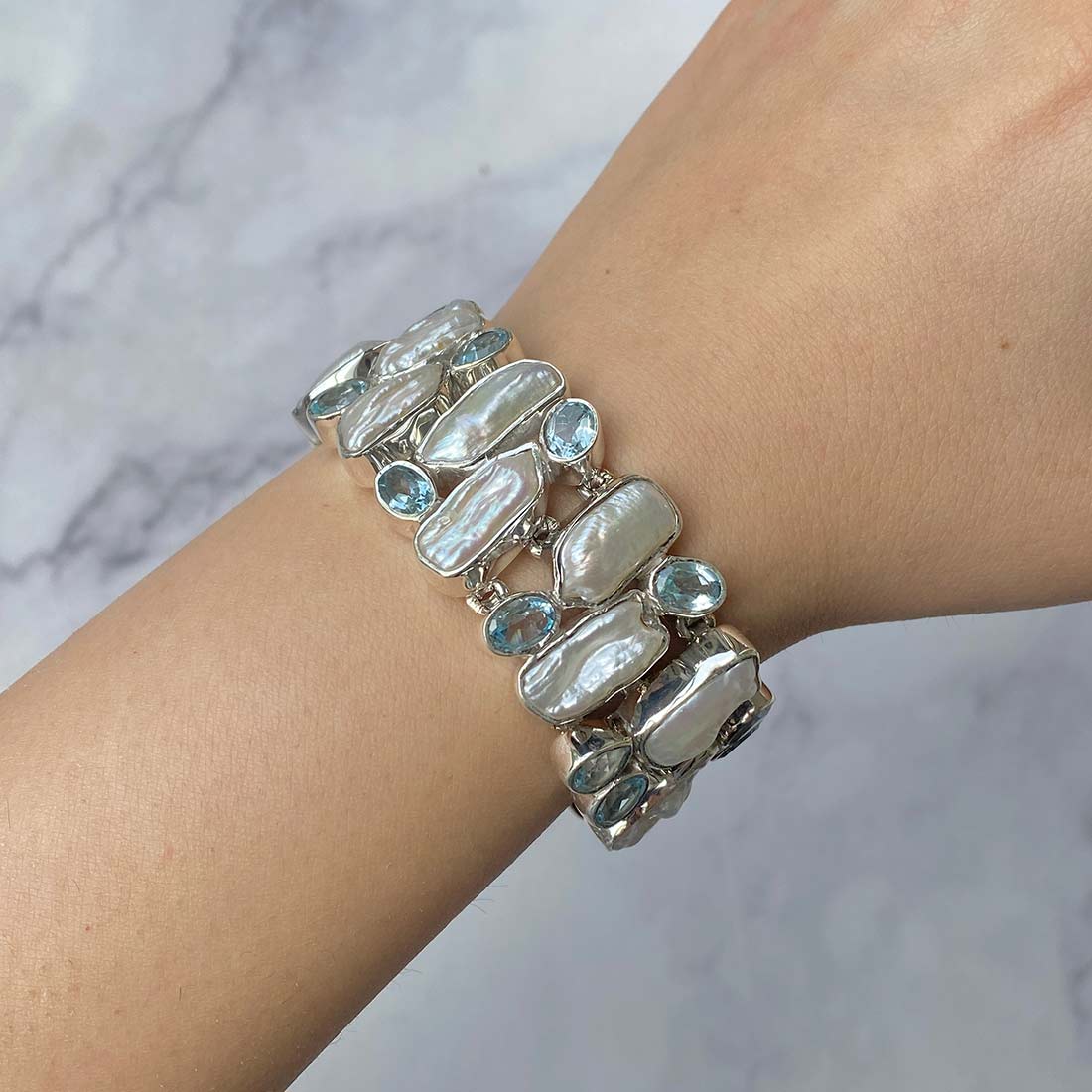 Biwa Pearl Bracelet-(BWP-B-1.)