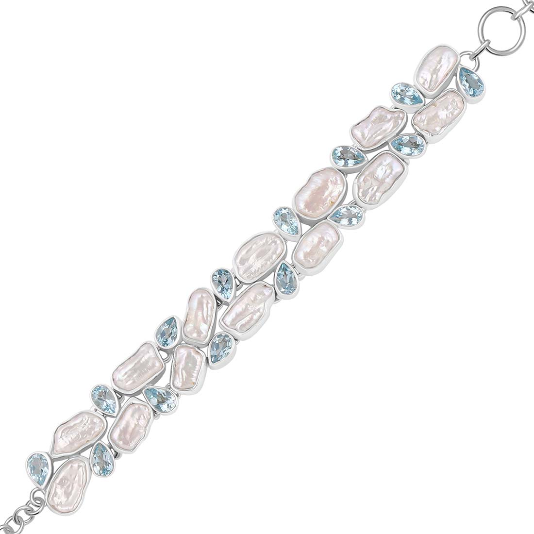 Biwa Pearl Bracelet-(BWP-B-2)