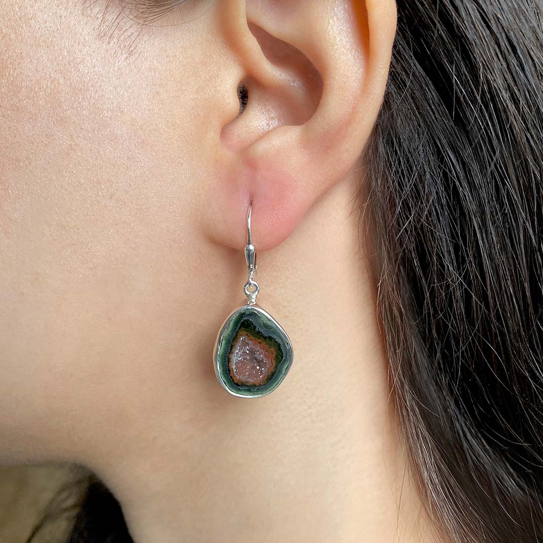 Coconut Geode Earring-(CCG-E-16.)