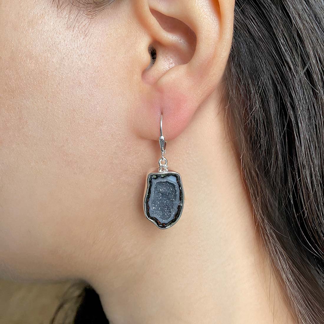 Coconut Geode Earring-(CCG-E-22.)