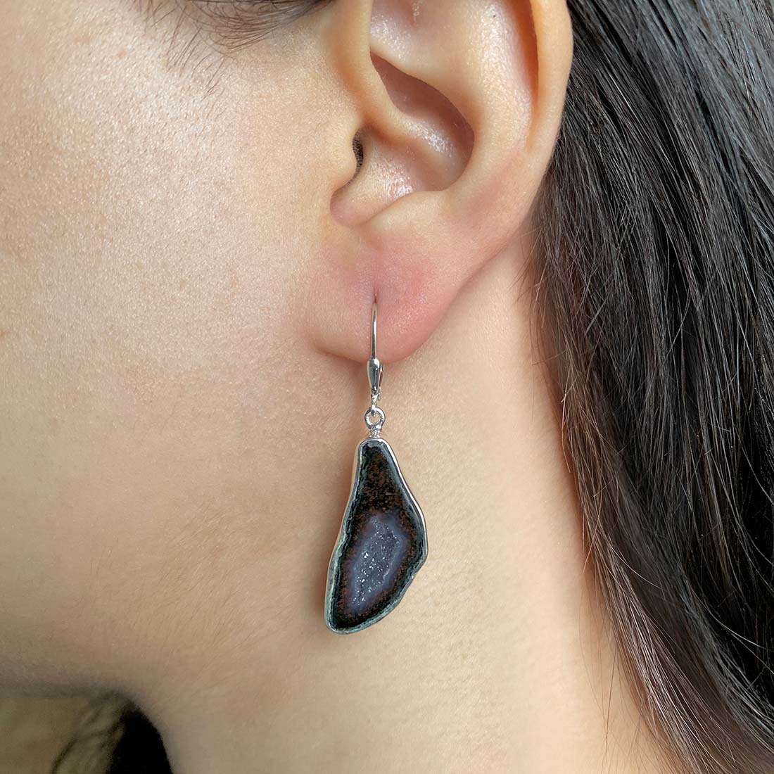 Coconut Geode Earring-(CCG-E-31.)