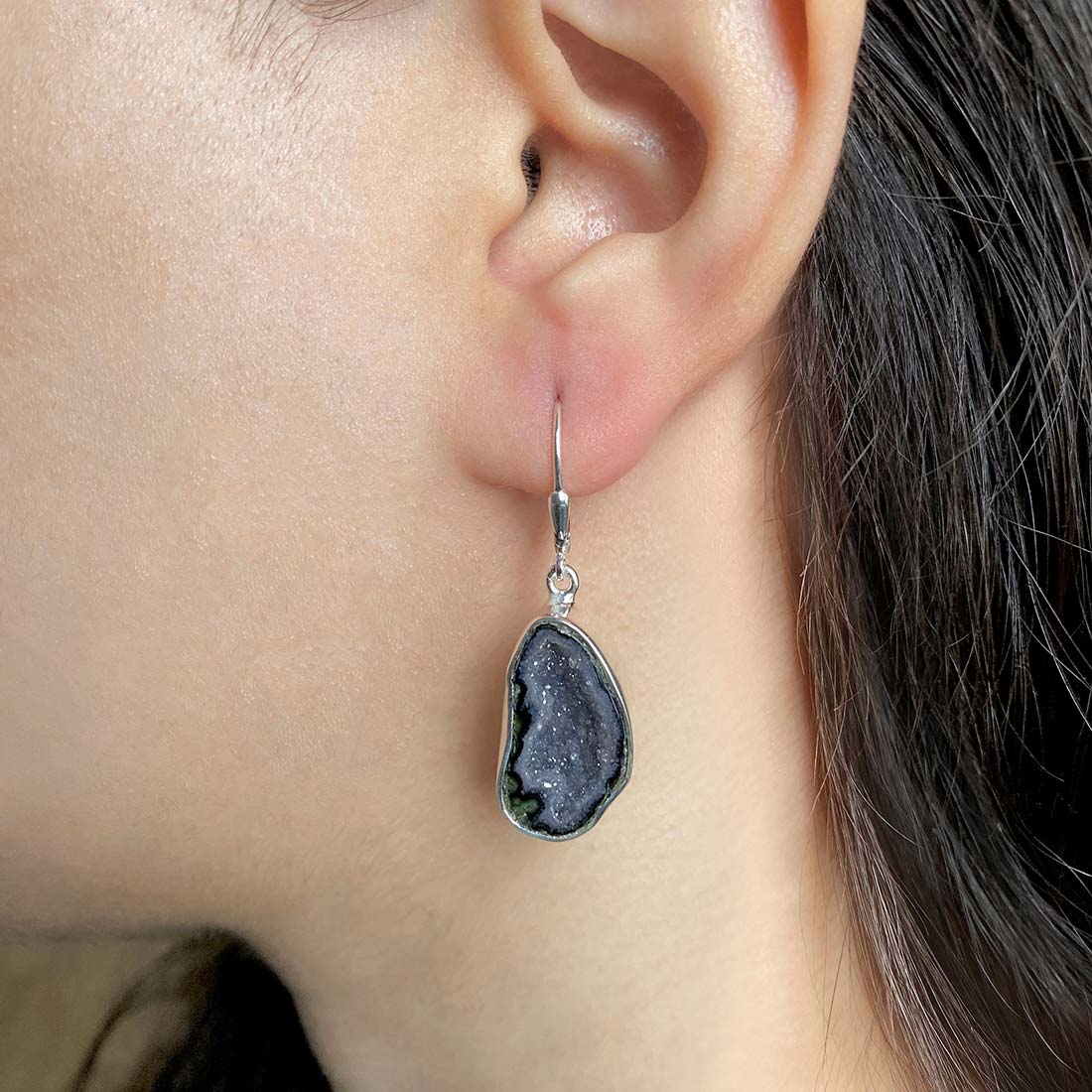 Coconut Geode Earring-(CCG-E-7.)