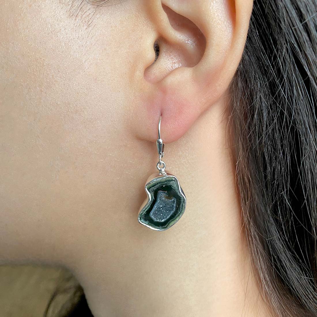 Coconut Geode Earring-(CCG-E-9.)