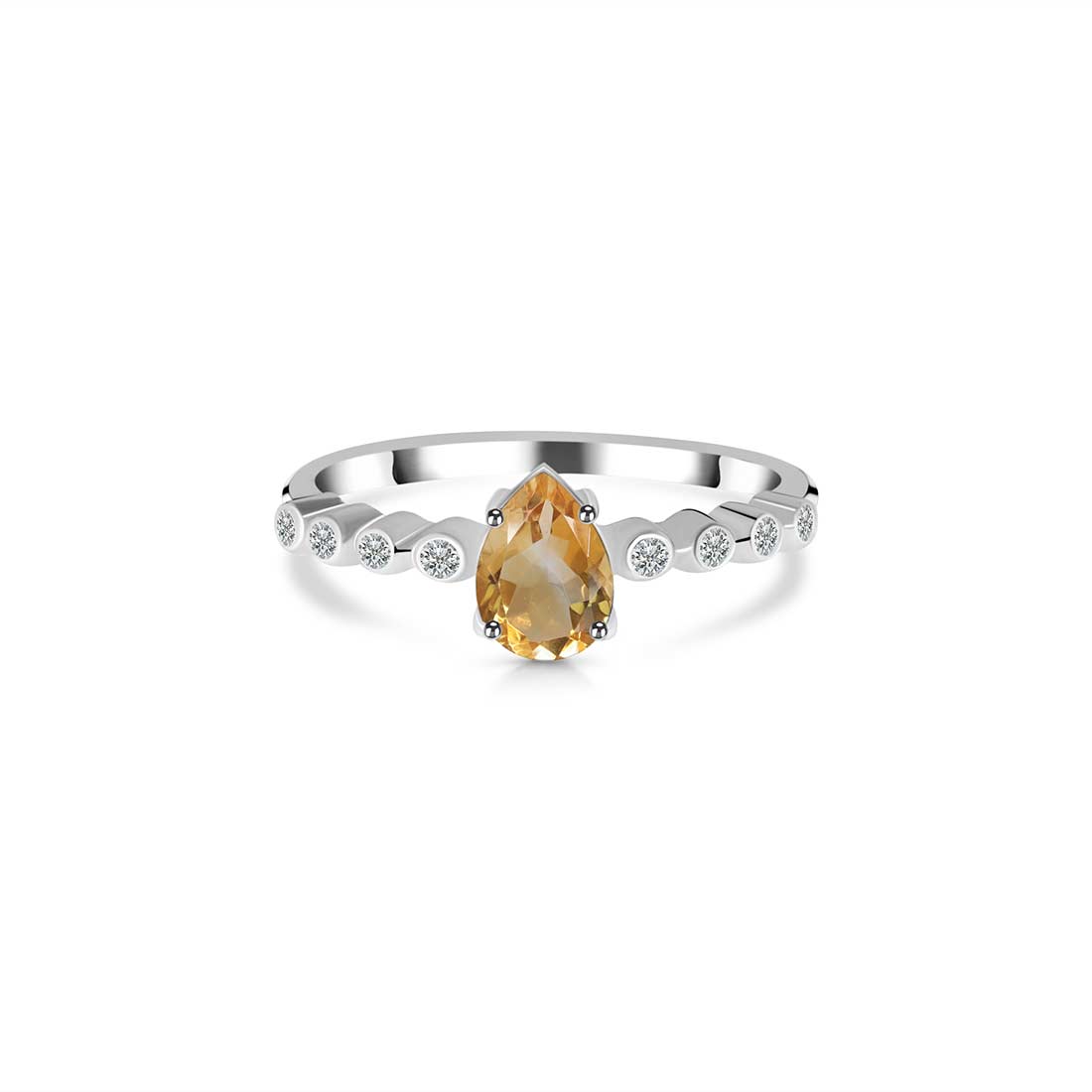 Citrine Ring-(CIT-SR-419D-W.)