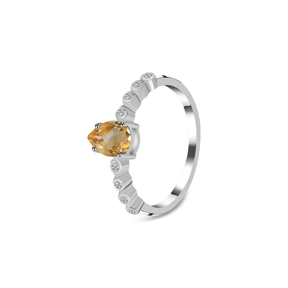 Citrine Ring-(CIT-SR-419D-W.)