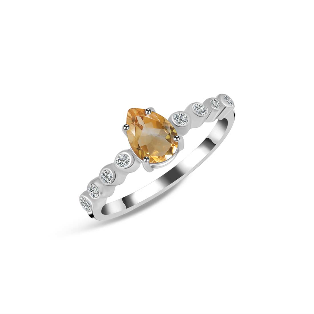 Citrine Ring-(CIT-SR-419D-W.)