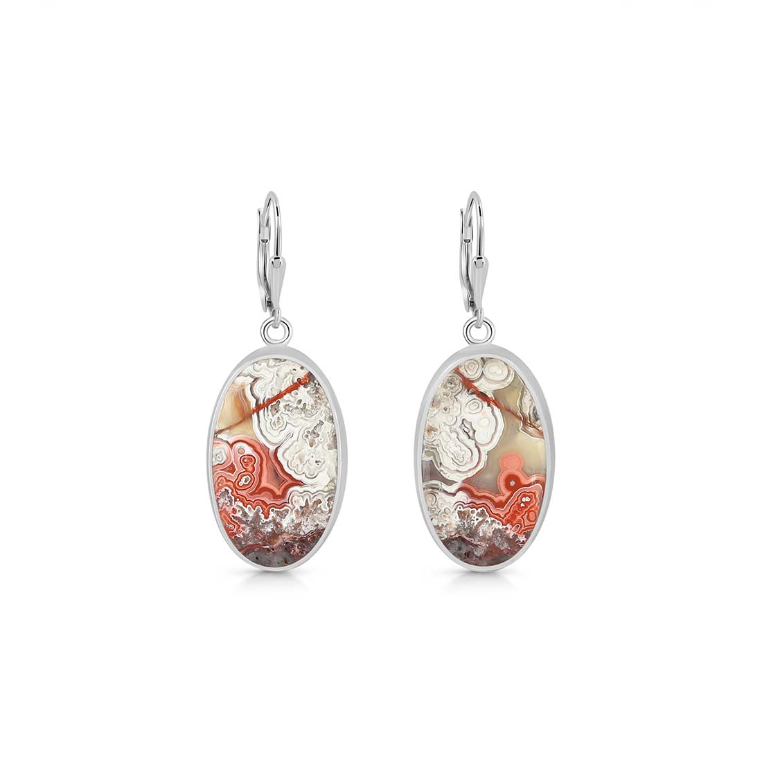 Crazy Lace Agate Earring-(CLA-E-10.)