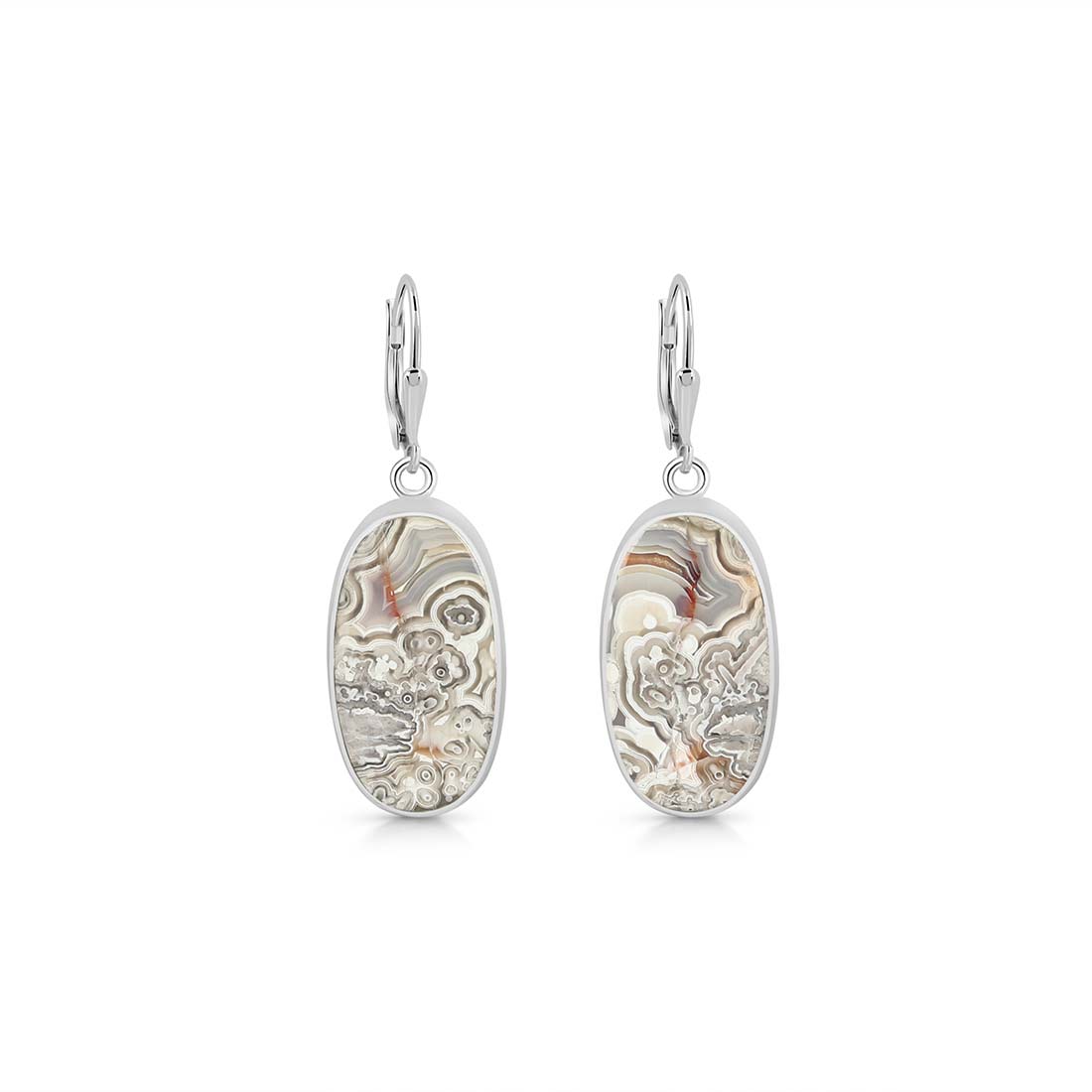 Crazy Lace Agate Earring-(CLA-E-11.)