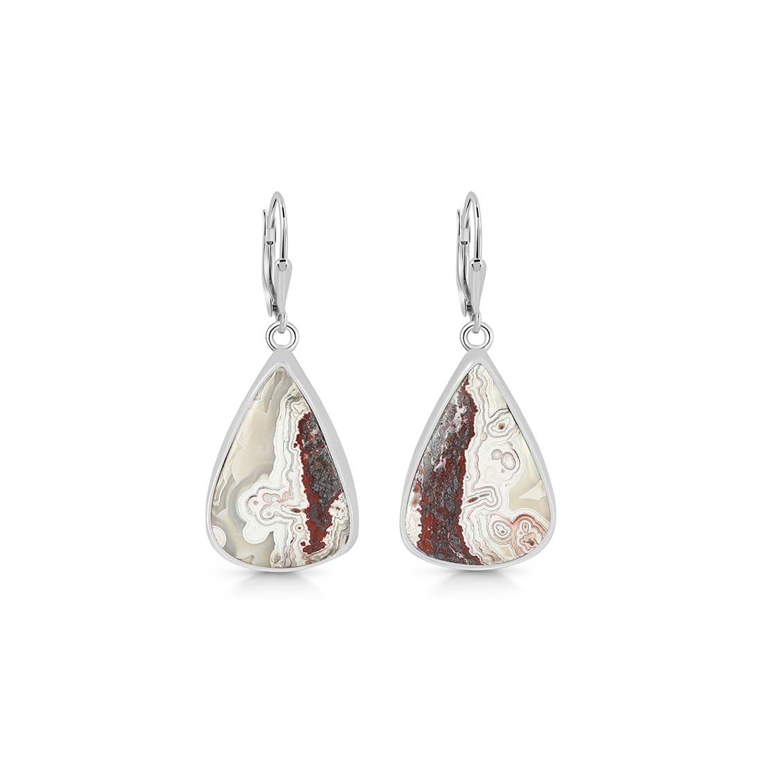 Crazy Lace Agate Earring-(CLA-E-12.)